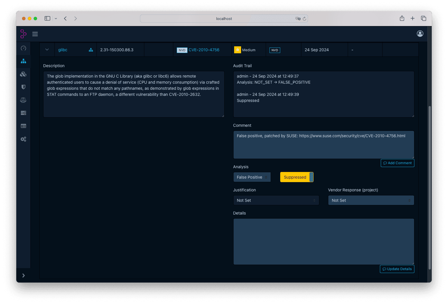 Vulnerability audited